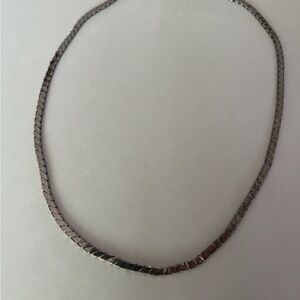 Classic Silver Herringbone Necklace